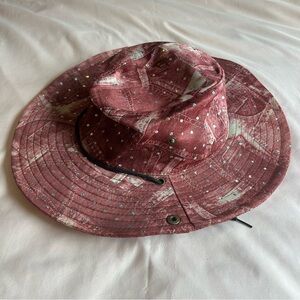 Girls Pink Glitter Safari Hat